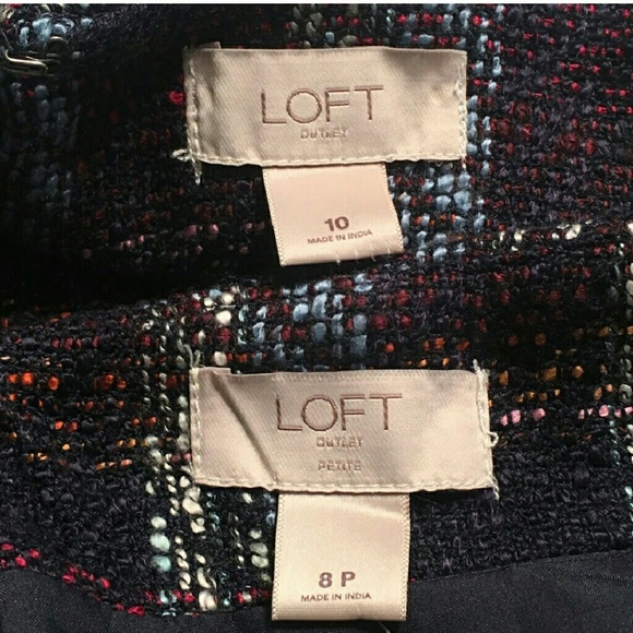 LOFT Outlet Skirt Tweed Straight Straight Knee - Picture 4 of 5